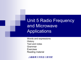 unit 5 radio frequency and microwave application