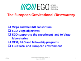 EGO-Virgo objectives