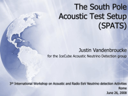 First Results from the South Pole Acoustic Test Setup