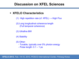 Discussion on XFELO Sciences