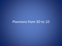Plasmons from 3D to 1D - FU Berlin
