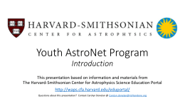 Youth AstroNet Program - The Challenger Learning Center