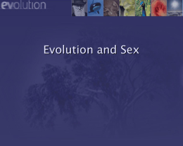 Evolution and Sex - Blue Valley Schools