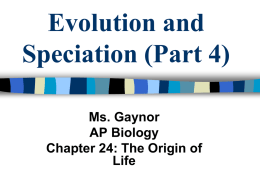 Evolution-Speciation and Reproduction Barriers PPT