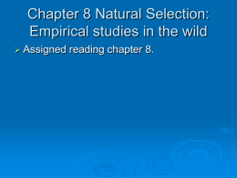 Chapter 8 Natural Selection Empirical studies
