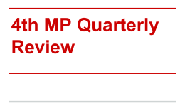 4th MP Quarterly Review - Southern Regional School District
