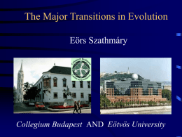 The Major Transitions in Evolution