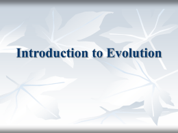 Introduction to Evolution