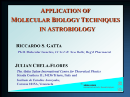 Application of Molecular Biology Techniques in Astrobiology