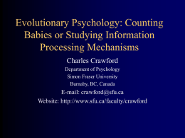 Evolutionary Psychology: Counting Babies or Studying
