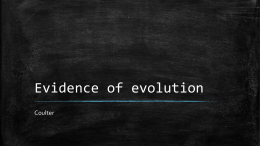 Evidence of evolution - Somerset Academy North Las Vegas