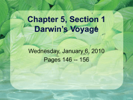 Chapter 5, Section 1 Darwin’s Voyage