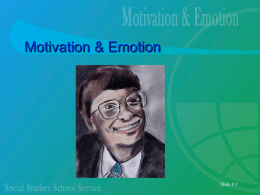 MOTIVATION & EMOTIONS - Social Studies School Service