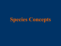 Species Concepts - University of Evansville