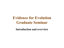 Introduction to the Evolution and Diversity Module