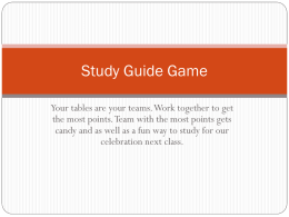Study Guide Game - Campbell County High School