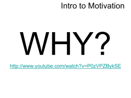 Intro to Motivation