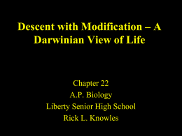 Descent with Modification – A Darwinian View of Life
