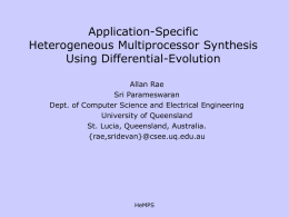 Application-Specific Heterogenous Multiprocessor Synthesis Using