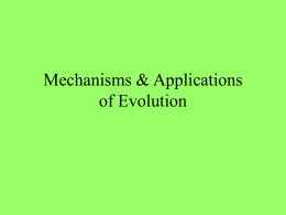 Mechanisms & Applications of Evolution
