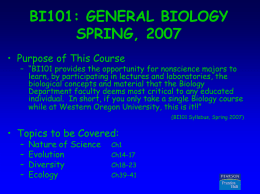 Intro to Course, Biology and Science