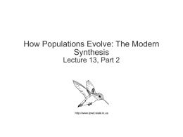 lecture 13, part 2, how populations evolve, 051209c
