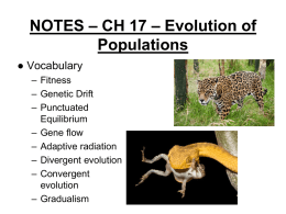 NOTES: CH 17 - Evolution of Populations