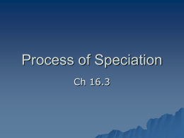Ch16.3 Process of Speciation