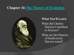 Chapter 16 The Theory of Evolution
