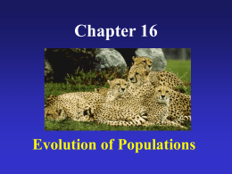 Evolution of Populations - Goshen Community Schools