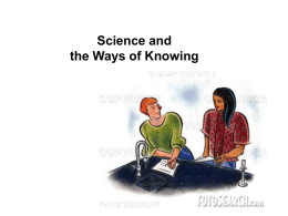 Science and the Ways of Knowing - TOK-eisj