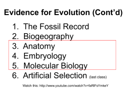Evolution Theory by Natural selection - KCI-SBI3U