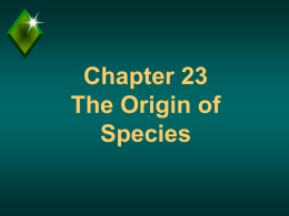Ch. 23 Origin of Species - Crestwood Local Schools