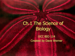 Ch.1 Invitation to Biology - OCC