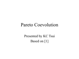 Pareto Coevolution - Department of Computer Science