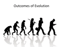 Outcomes of evolution