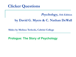 Prologue: The Story of Psychology PowerPoint
