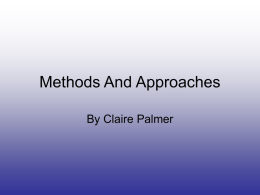 Methods And Approaches1`
