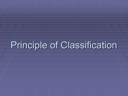Principle of Classification