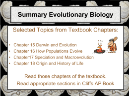 Mader 11 ch 15-18 Evolutionary Biology