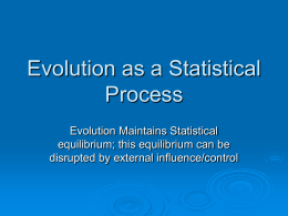 Evolution as a Statistical Process