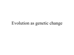 Evolution as genetic change