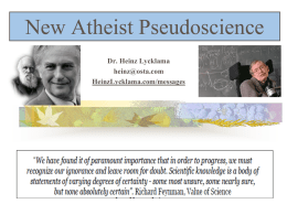 AtheistPseudoScience - Heinz Lycklama`s Website