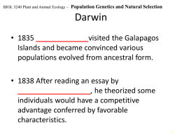 Population Genetics and Natural Selection