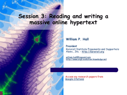 Session 3: Reading and writing a massive online hypertext