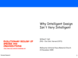Why Intelligent Design Isn`t Very Intelligent