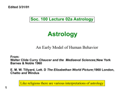 SOC 100 L2a Astrology