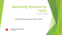 FOTO Outcomes Conference April 17, 2015