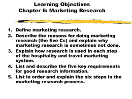 Chapter 6: Marketing Research