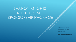 Sharon knights ATHLETICS INC. Sponsorship package 1605